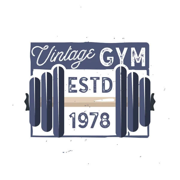 Logo de gimnasio vintage en estilo old school. Versión ligera — Archivo Imágenes Vectoriales