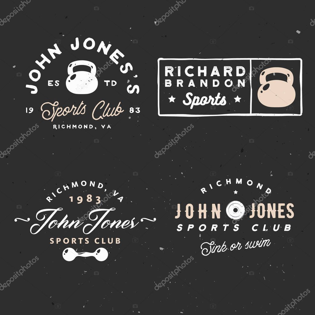 Minimal vintage gym club logotype for branding projects, events, cards and other.