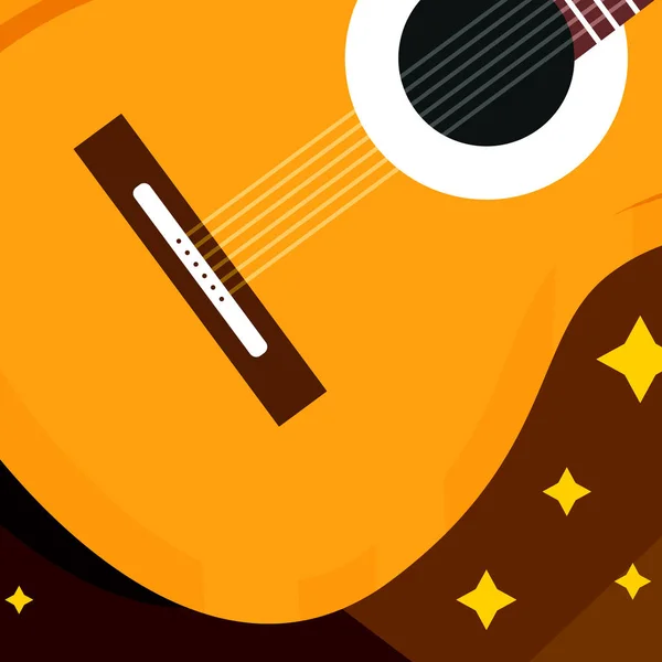 Macro art of realistic classical or acoustic guitar — Stock Vector