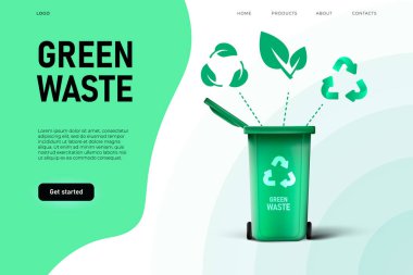 Çöp konteynerinde sıfır atık ikonu, geri dönüşüm ikonu.