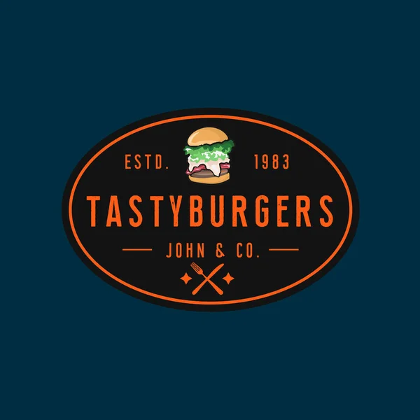 Creative vintage logo design for burger houses — Stock Vector