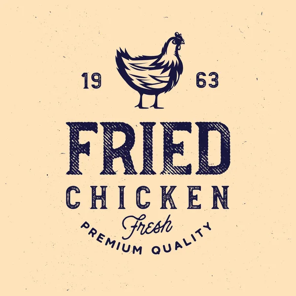 Vintage rustic chicken emblem. Vintage chicken meat label — Stock Vector