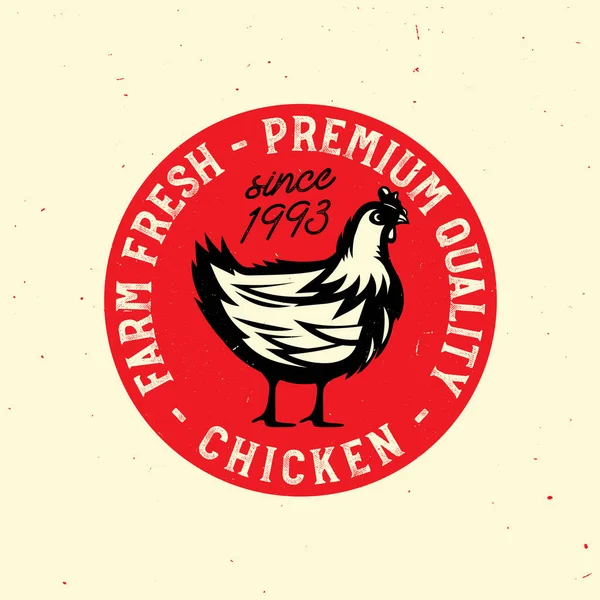 Logotipo del gallo de calidad, insignia, emblema. Sello de granja del producto de calidad — Vector de stock