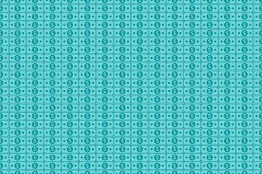 Dolarsız desen. Yeşilimsi mavi renkte basit bir para simgesi. Basit para kalıbı..