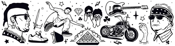 Eşkıya Hayatı punk rock dövme ve motorcu öğeleri el çekilmiş
