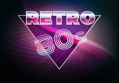 Retro 80'ler 80'ler neon arka plan kavramı 