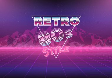 Retro 80'ler 80'ler neon arka plan kavramı 