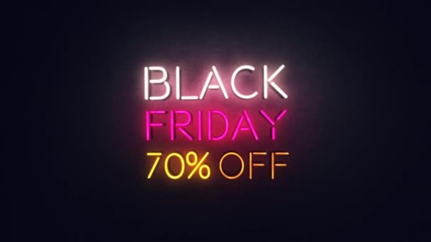 Black Friday Neon Text Animation Black Background — Stock Video