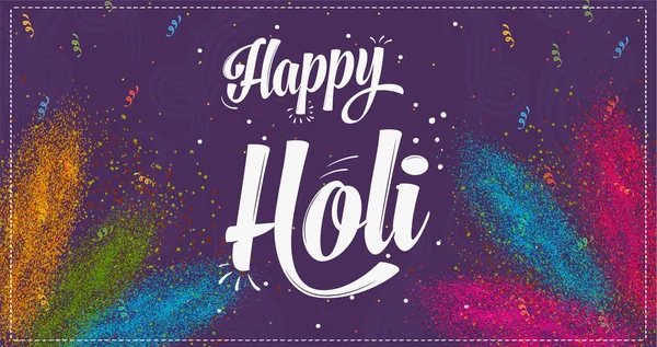 Mutlu Holi vektör renkli el ilanı kavramı