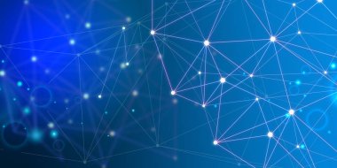 Duvar kağıdı mavi degrade çizgileri üzerinde moleküler backgorund