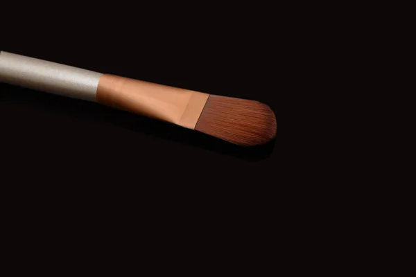 Professional Makeup Brush on a black background banner — Stock Photo, Image