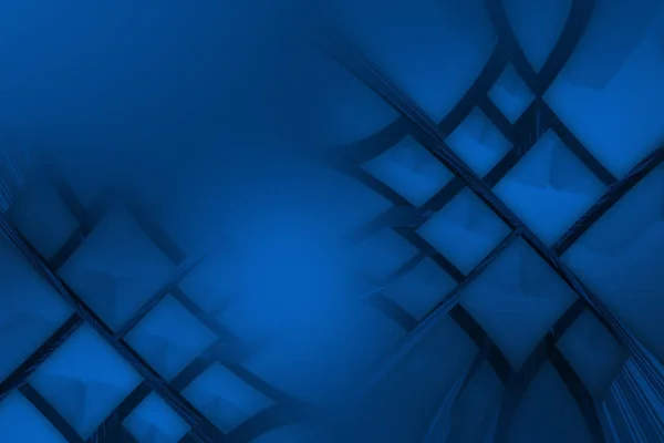 Abstracte 3d illustratie van blauwe dozen achtergrond, technologische thema — Stockfoto
