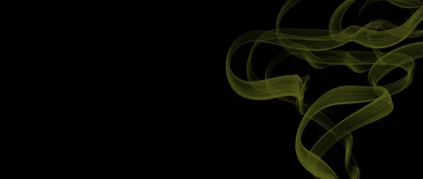 Yellow Color smoke layers on black illustration background, copy space for text banner — ストック写真