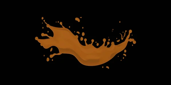 Chocolate Splash and liquid swirl on black background illustration, Choco Splash — ストック写真