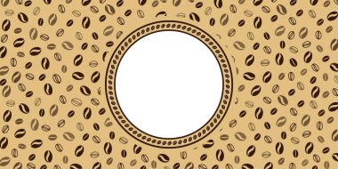 Fotokopi alanı olan kahve çekirdeği resimleme arkaplanı ile kusursuz desen