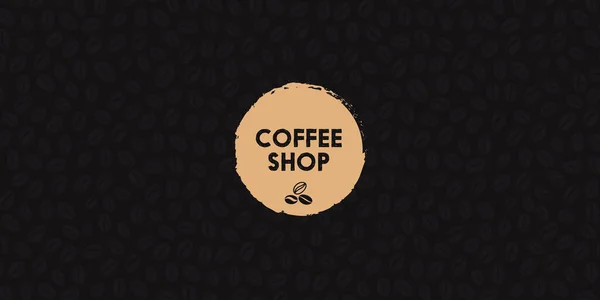 Текст кофе-шопа и бесшовный рисунок с фасолью — стоковое фото