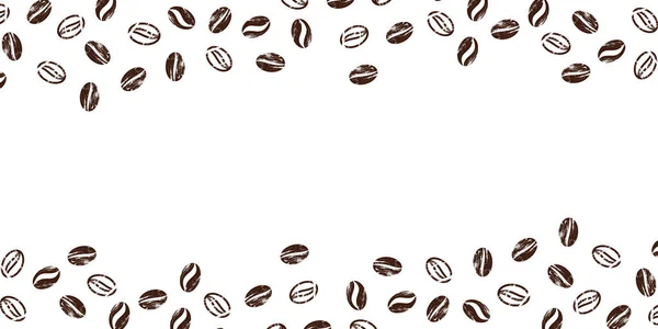 Zökkenőmentes minta kávébab Illusztráció háttér másolási hely — Stock Fotó