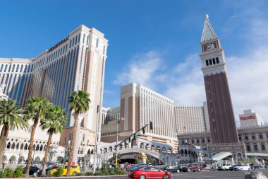Las Vegas, Nevada/Amerika Birleşik Devletleri-13 Nisan 2018 güzel landmark Las Vegas şehir binalar, oteller ve eğlence Las Vegas Blvd Caddesi üzerinde mimari güzelliği.