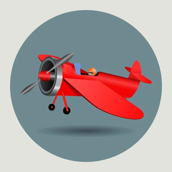 Desenho Gráfico Ilustração Vetorial Avião Vintage Dos Desenhos Animados — Vetor de Stock