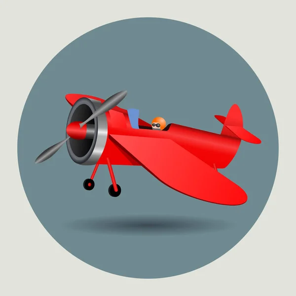 Illustration Vectorielle Conception Graphique Avion Vintage Dessin Animé — Image vectorielle