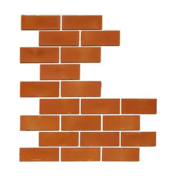 Group Old Bricks Wall Isolated White Background — Stock Photo, Image