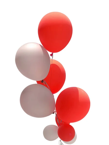 Groupe de ballons rouges et blancs — Photo