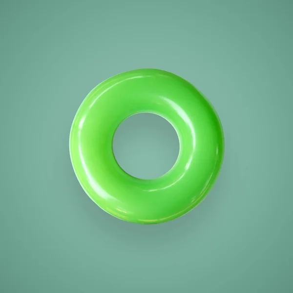 Grön Färg Simma Ringar Isolerade Vackra Pastell Färg Bakgrund Med — Stockfoto