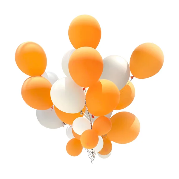 Group of orange and white color balloons — Stock Photo, Image