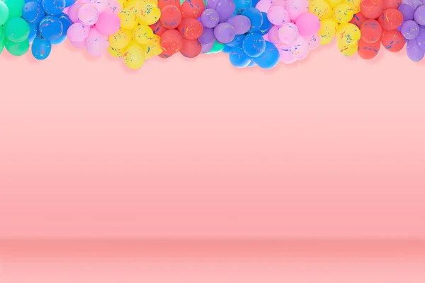 Skupina vícenásobných barevných balónků pro dekoraci v oslavách — Stock fotografie