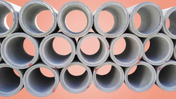 Group of concrete drains for the construction industry — Stock Photo, Image