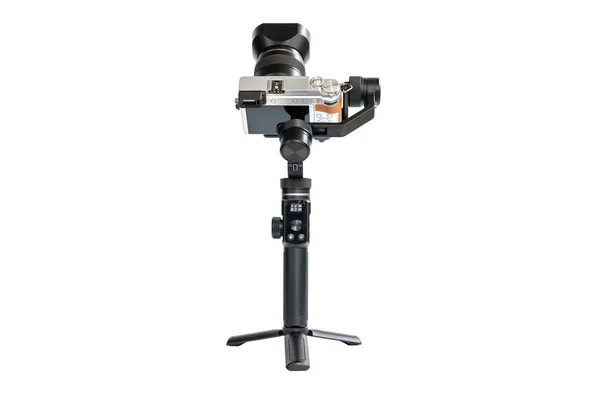 Dslr Kamera Namontována Tříosý Stabilizátor Motoru Pro Hladké Nahrávání Videa — Stock fotografie