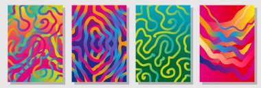 Karnaval motifli renkli backgrouds kümesi. 