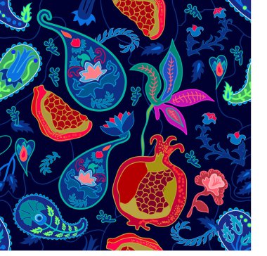 Trendy paisley yazdırma.