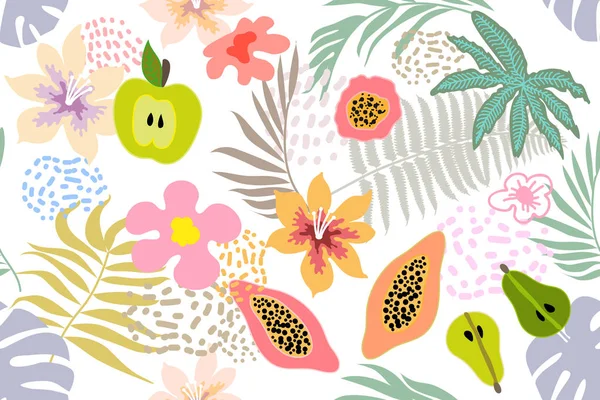 Egzotik tropik bahçe. Geniş baskı.