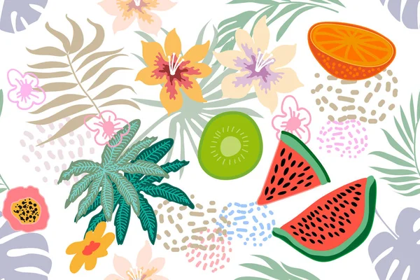 Egzotik tropik bahçe. Geniş baskı.