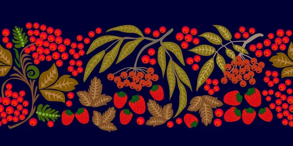 Rowan, çilek ve yaprakları geniş kenarlıklı.