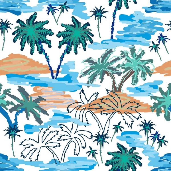 Sinisen laguunin paratiisi — vektorikuva