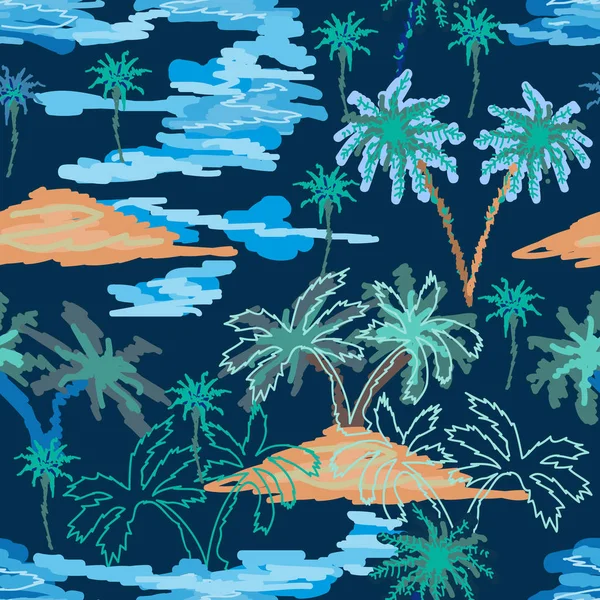 Paraíso da lagoa azul — Vetor de Stock