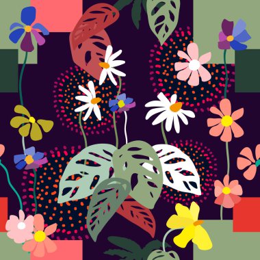 Bitkisel motifler ile geometrik Yazdır.