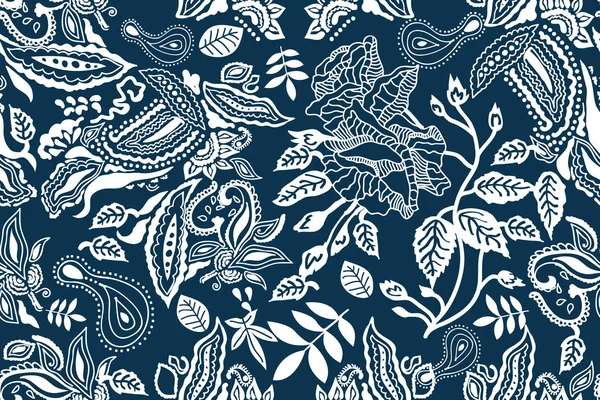 Mavi ve beyaz geniş baskı.