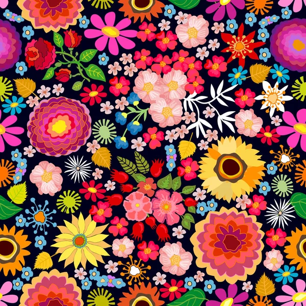 Colorful floral carpet. — Stock Vector