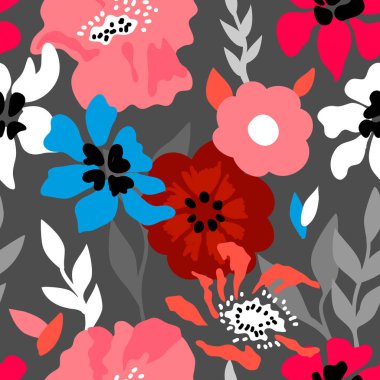 Pembe ve gri çiçek kompozisyon.