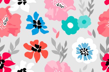 Kırmızı, pembe ve gri çiçek kompozisyon. 