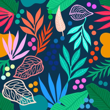 Renkli tropikal yağmur ormanları.