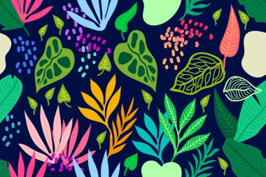 Renkli tropikal yağmur ormanları.