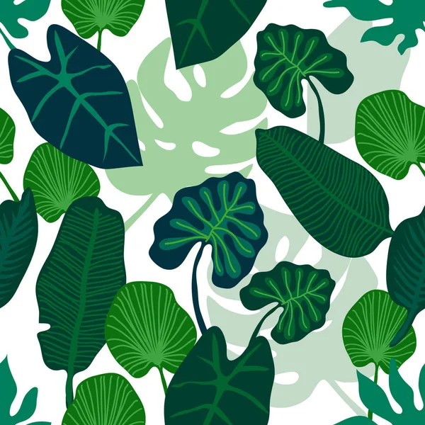 Grön djungel print. — Stock vektor