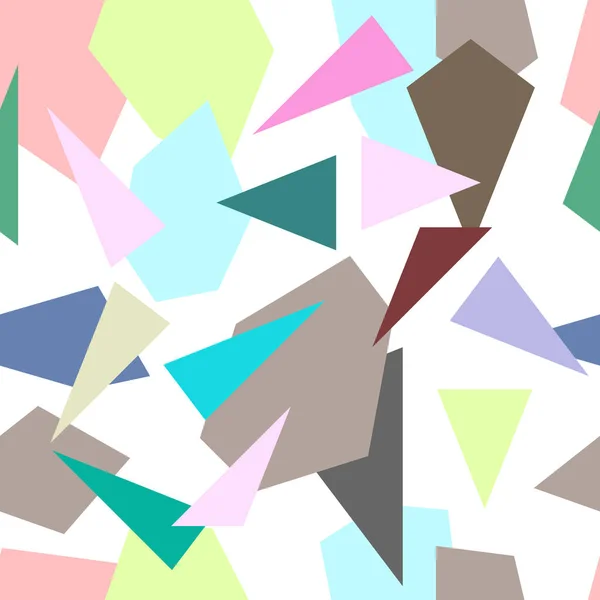 Barevné geometrické přehoz s chaotickou trojúhelníky. — Stockový vektor