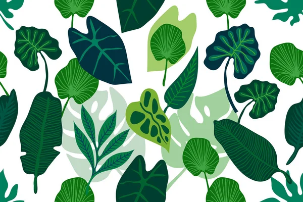 Grön bred djungel print. — Stock vektor