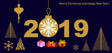 En az tarzı yeni yıl tebrik kartı. 