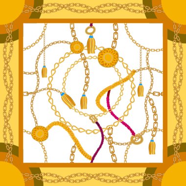 Zincirleri ile ipek eşarp.